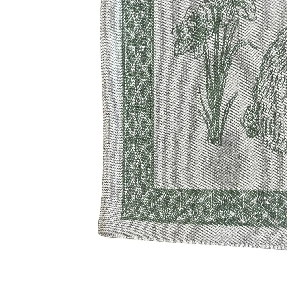 NEW Shabby Chic Bunny Rabbit Cotton Placemats 13x19 Green White Spring Easter
